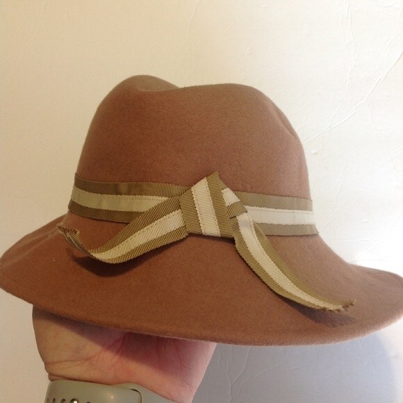 LANCASTER Vintage 100% Wool Tan Camel Cream Hat Ribbon Made in USA OSFM - Picture 2 of 6